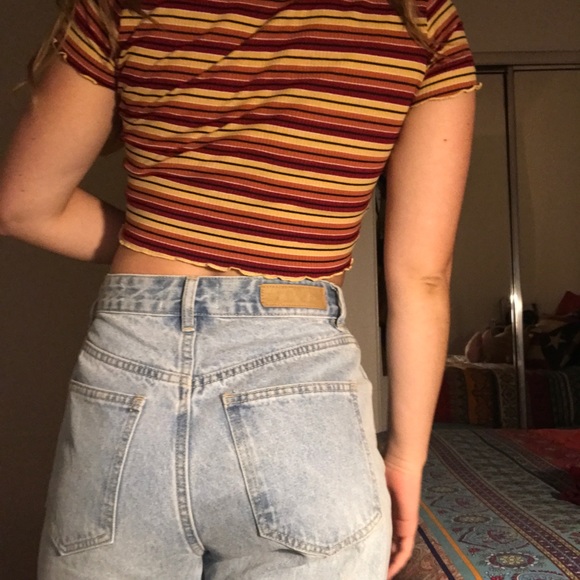 Multicolor Fall Striped Tilly’s Crop Top - Picture 3 of 3